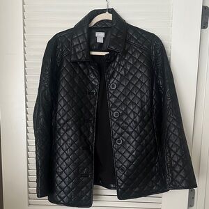 Chico's Black Quilted Puffer Jacket